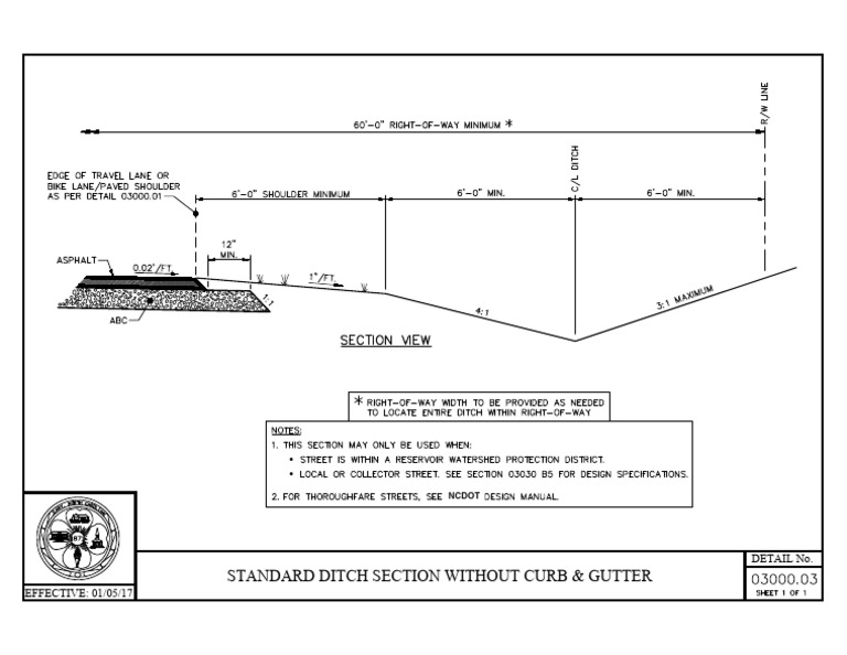 NCDOT Standard Ditch Section Guide | PDF