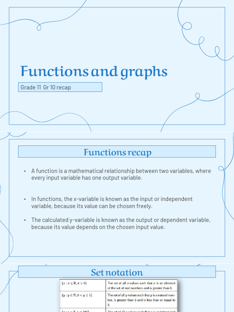 Grade 10 Functions and Graphs Summary | PDF | Function (Mathematics ...