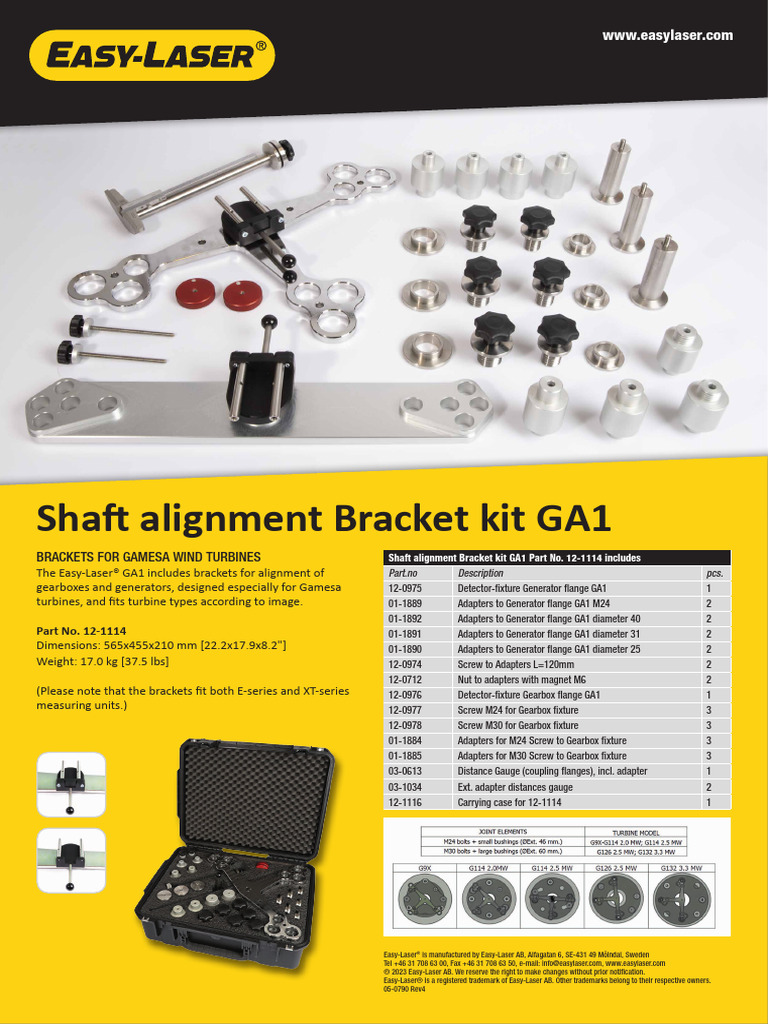 GA1 Shaft Alignment Kit for Gamesa Turbines | PDF | Machines ...