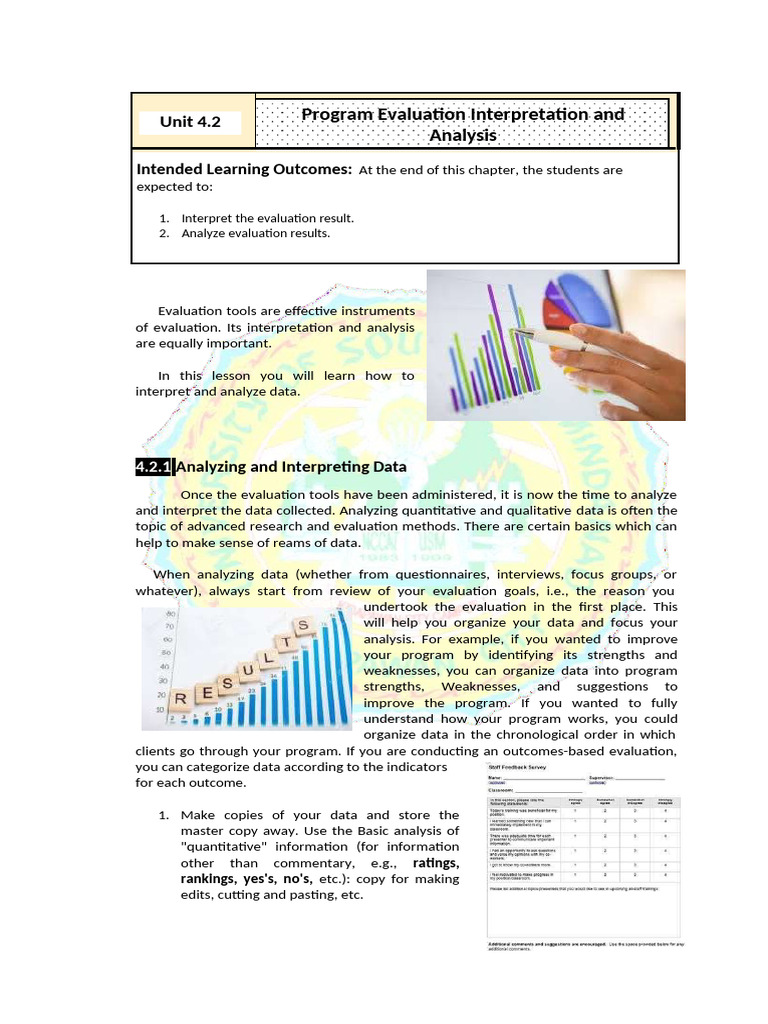 Analyze and Interpret Program Evaluation | PDF | Program Evaluation ...