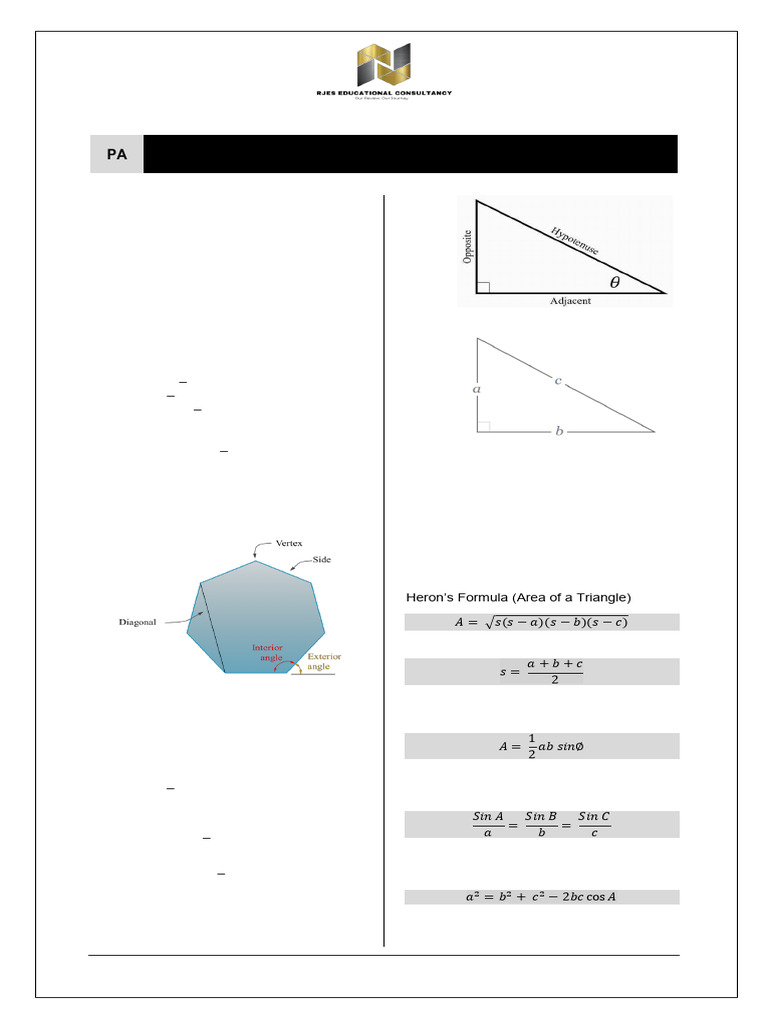 Master Plumber Geometry Review Guide | PDF | Triangle | Circle