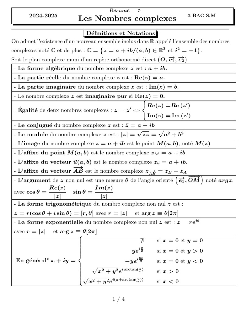 Introduction aux Nombres Complexes | PDF | Nombre complexe | Géométrie ...