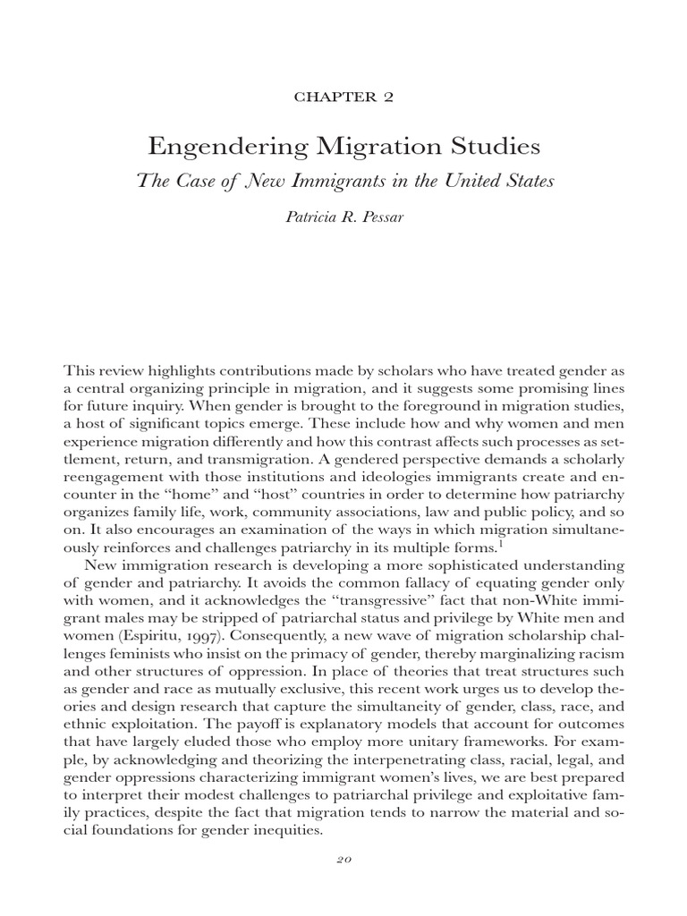 Gender Perspectives in U.S. Migration Studies | PDF | Immigration ...