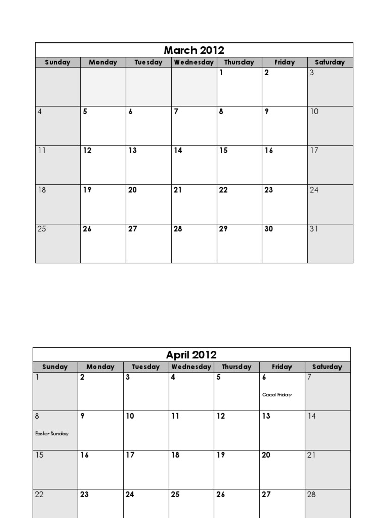 2012 Monthly Calendar with Holidays | PDF | Lifestyle