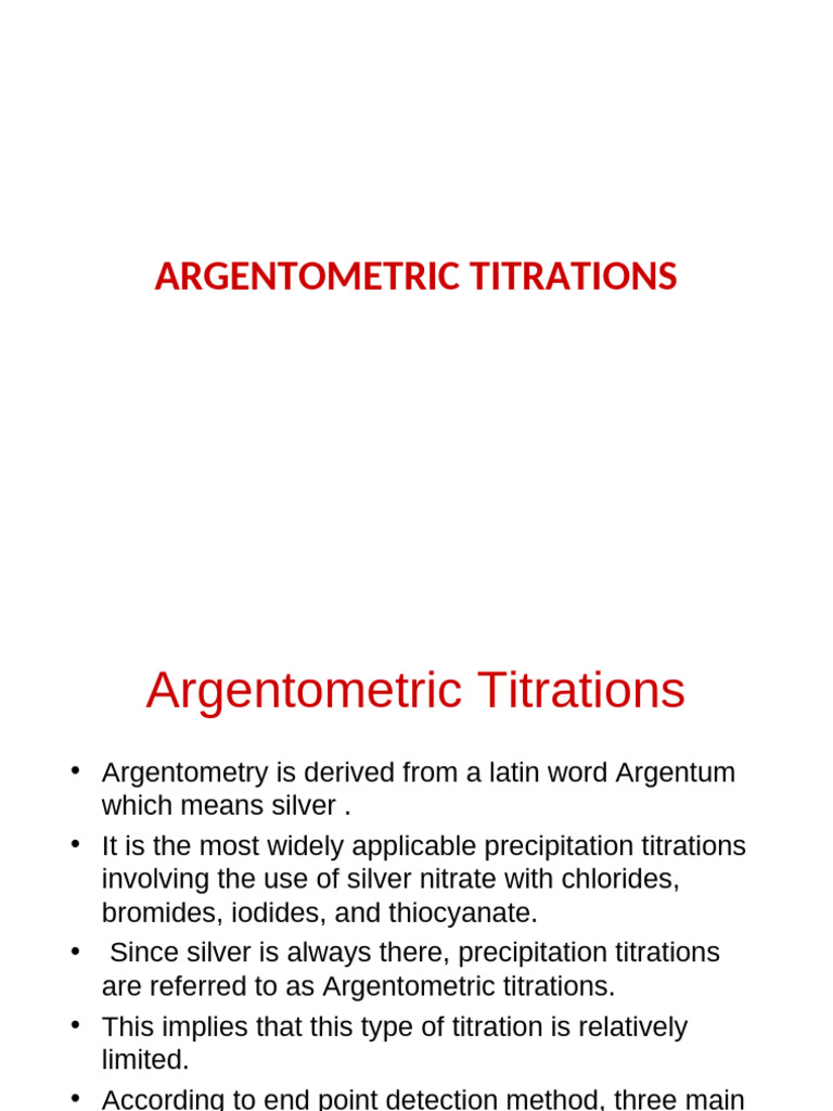 Understanding Argentometric Titration | PDF | Titration | Chemistry