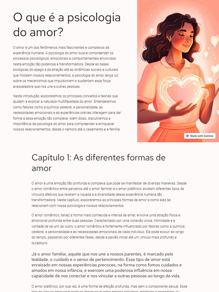 O Que e A Psicologia Do Amor | PDF | Amor | Teoria do Apego