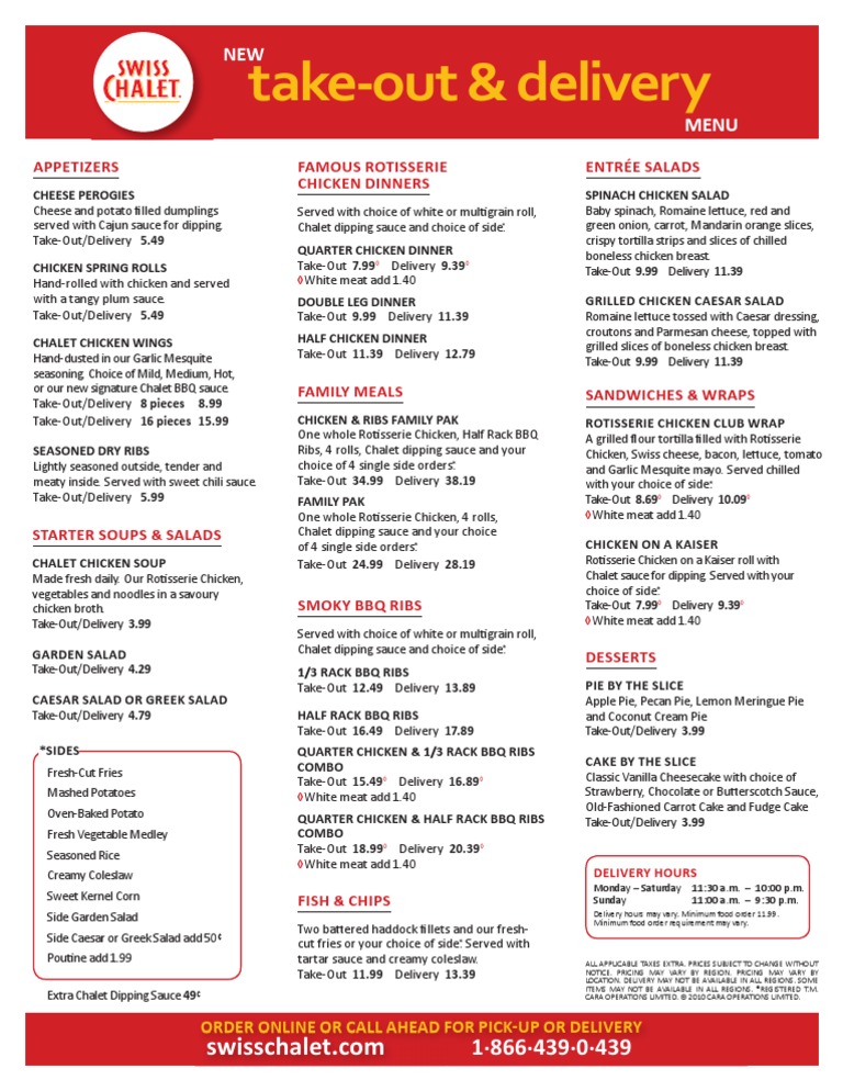 Swiss Chalet Menu Salad Eating Behaviors Of Humans