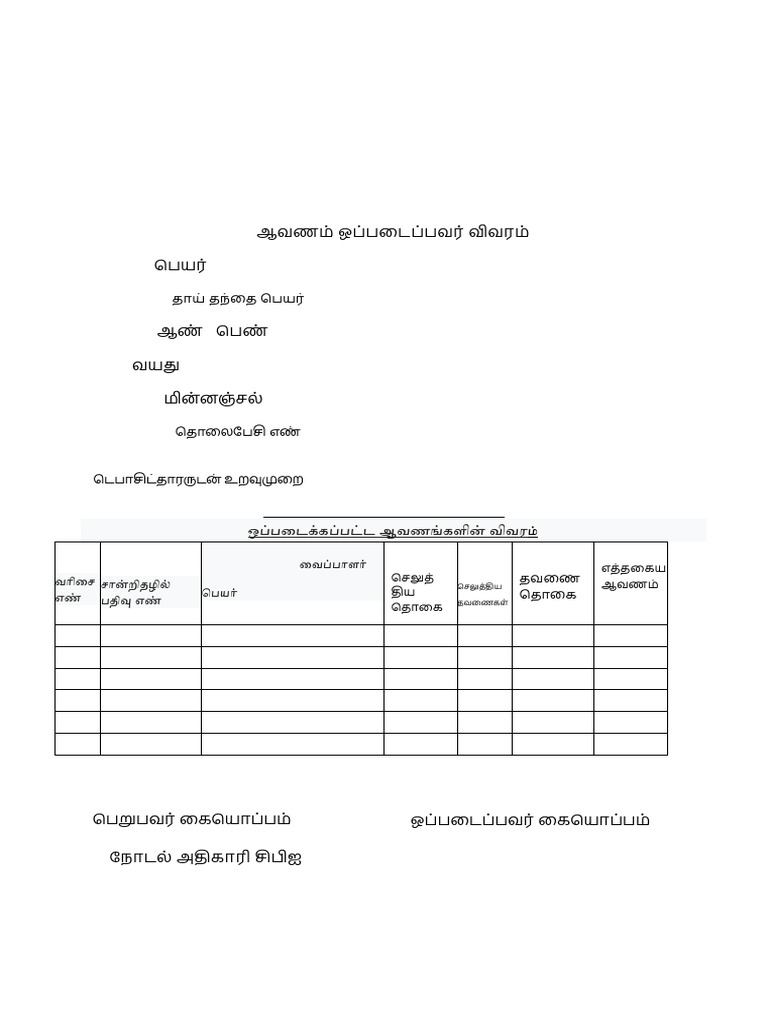 Deposit Certificate Collection Form | PDF