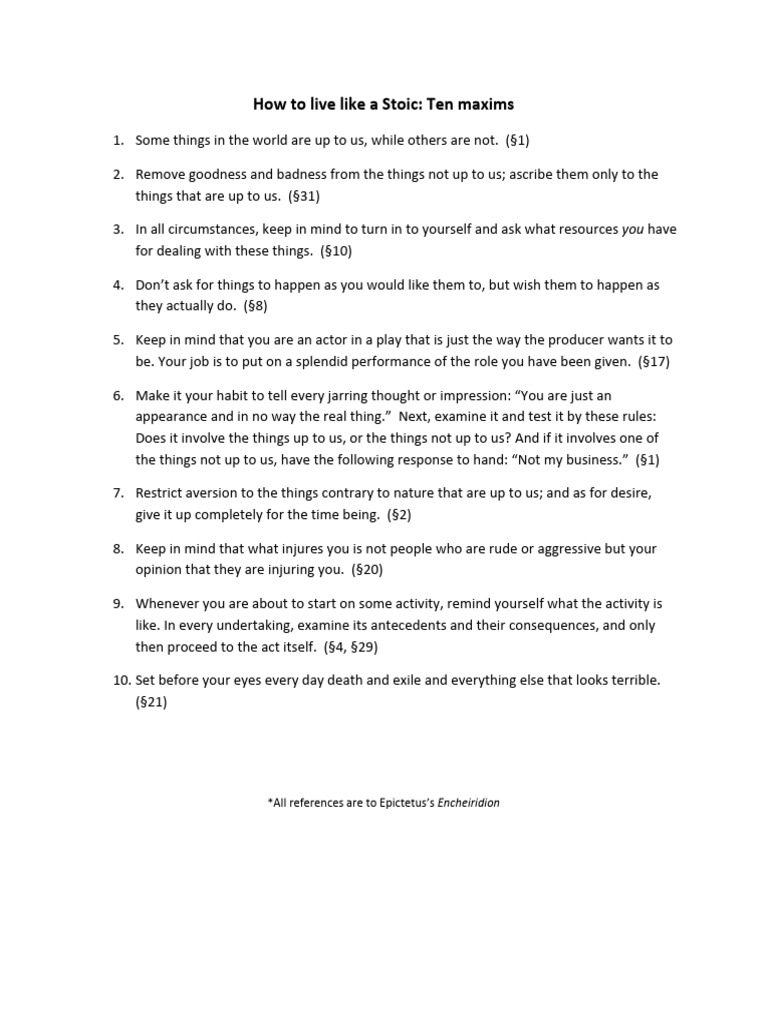 Stoicism Scepticism Epicureanism Philosophies of Life Ten Maxims | PDF ...