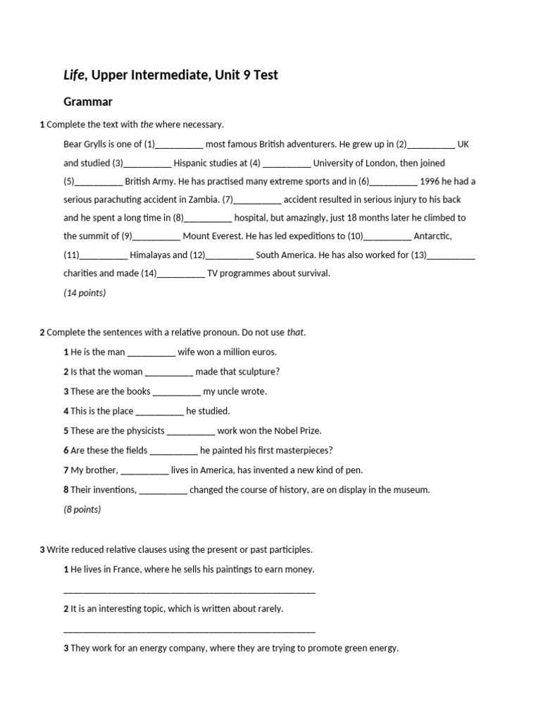 Life UpInt Unit9 Test | PDF | Plants | Botany