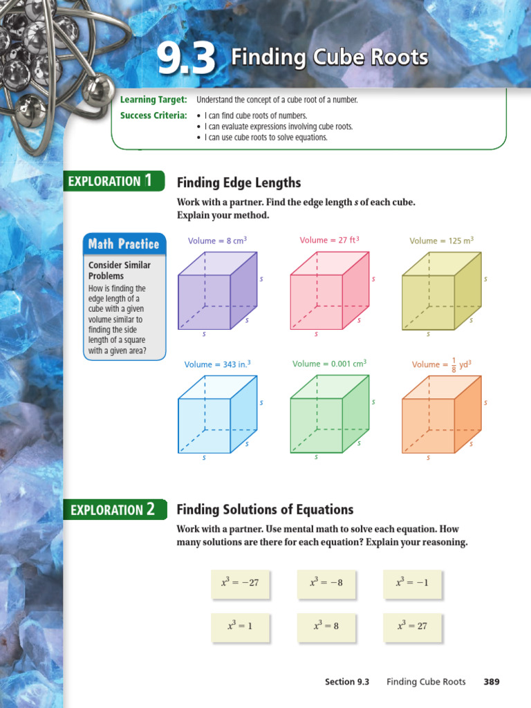 Understanding Cube Roots and Volumes | PDF | Square Root | Volume
