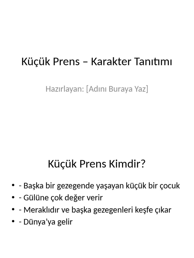 Kucuk Prens Sunum PDF