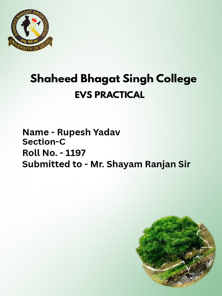 EVS Practical File by Rupesh Yadav | PDF | Environmental Issues ...