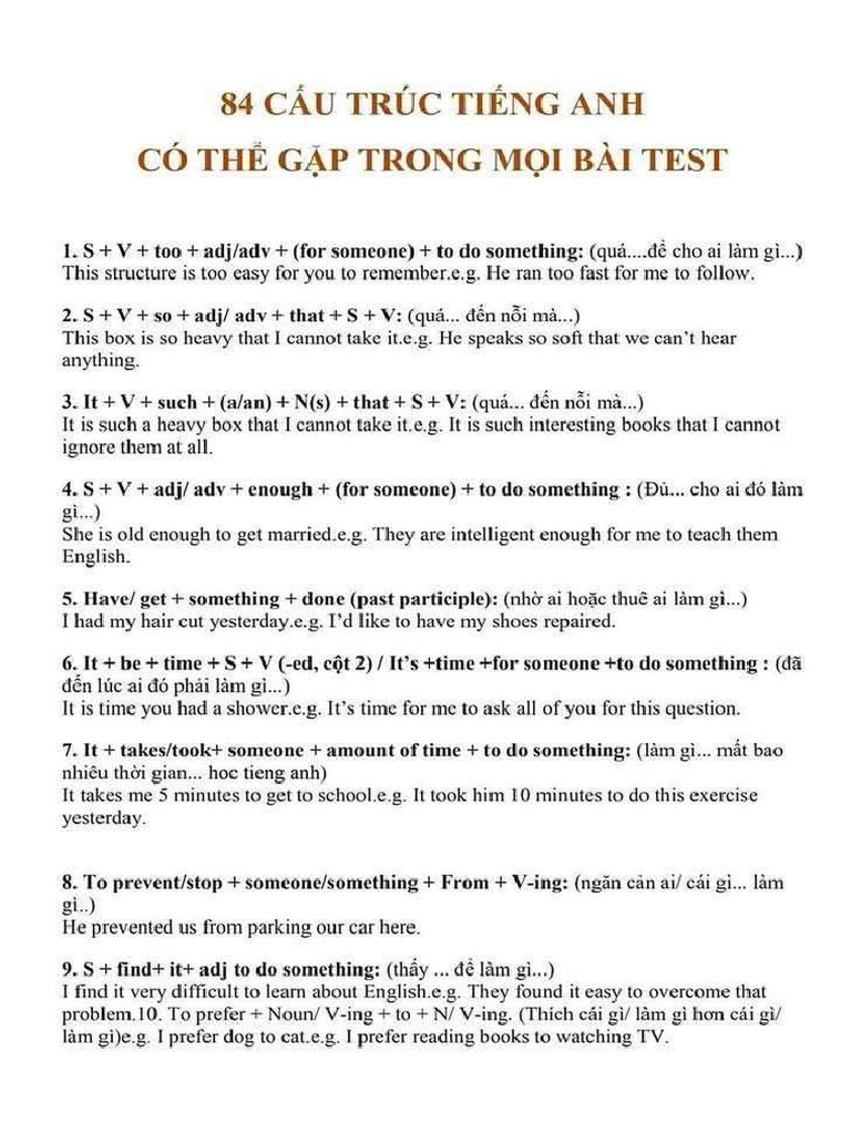 84 Cấu Trúc Ta 1 | PDF