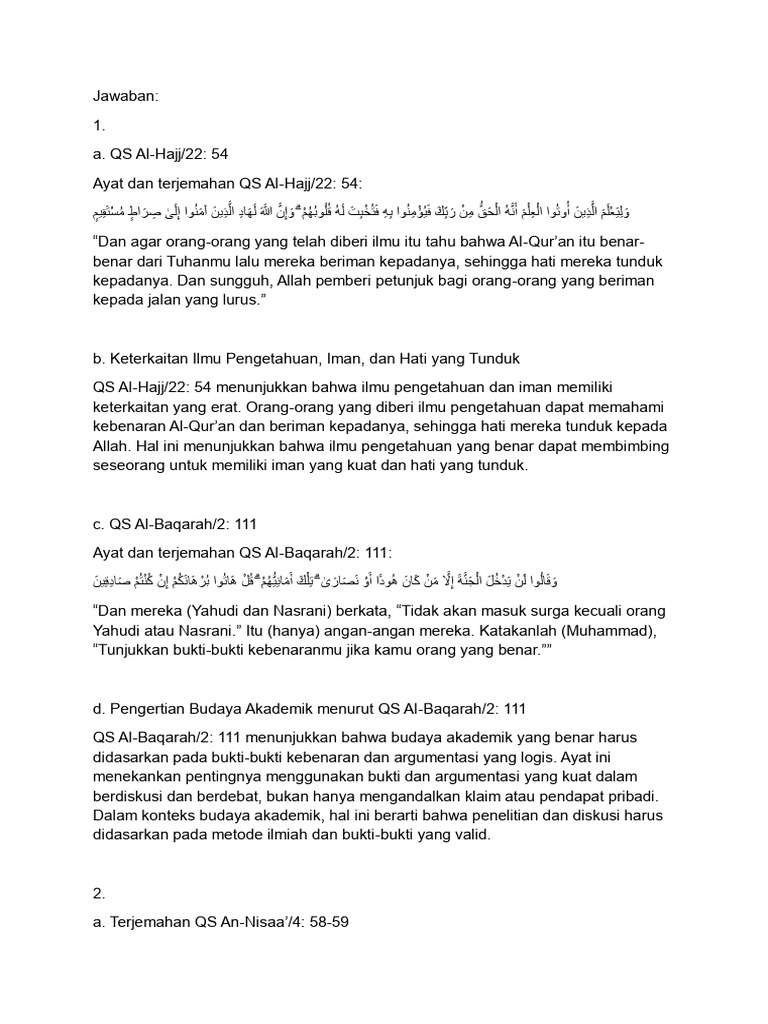 Keterkaitan Ilmu, Iman, dan Politik dalam Al-Qur'an | PDF