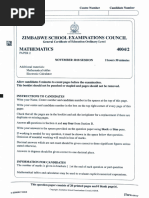 ZIMSEC O Level Pure Mathematics Specimen | PDF | Equations | Mathematics