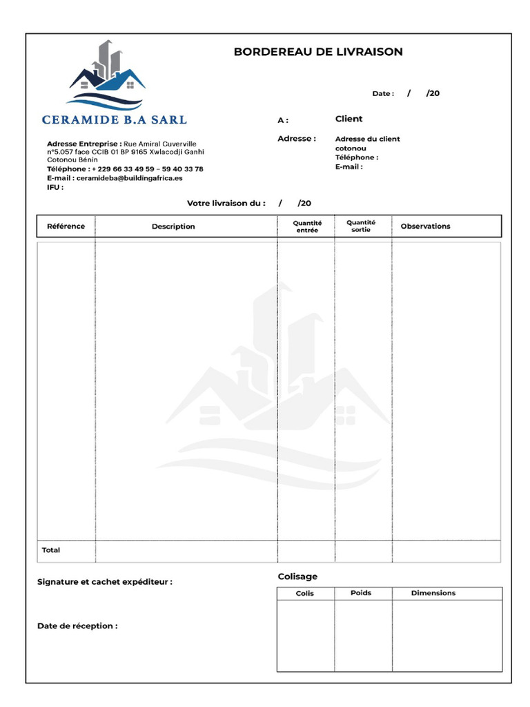 Bordereau de Sortie Cba | PDF