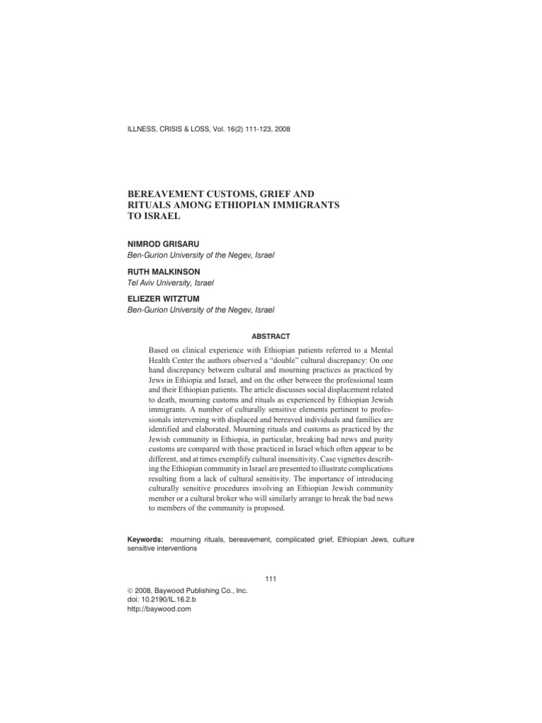 Bereavement Customs Grief and Rituals Am | PDF | Grief | Funeral