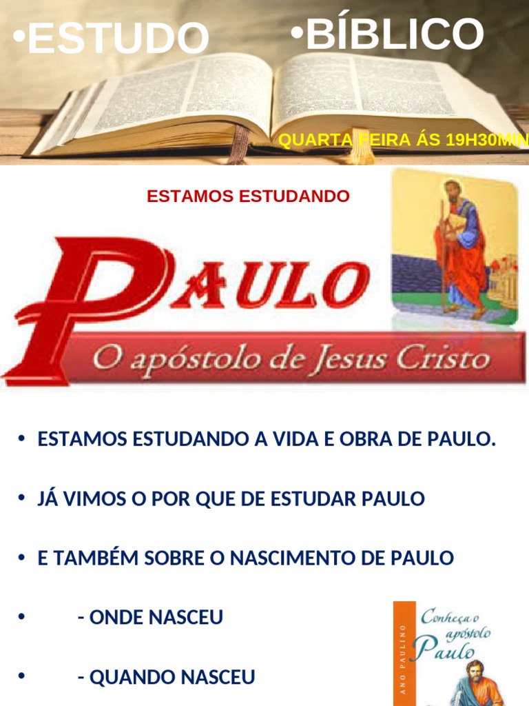 Formação do Apóstolo Paulo: Estudo Bíblico | PDF | Apóstolo Paulo | Jesus