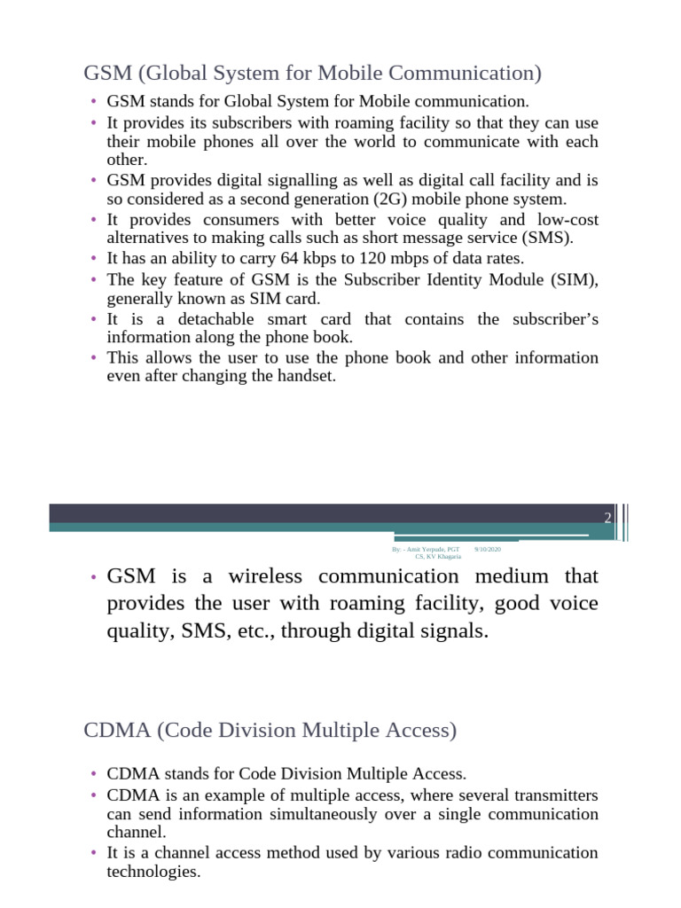 Overview of Mobile Communication Technologies | PDF | Channel Access ...