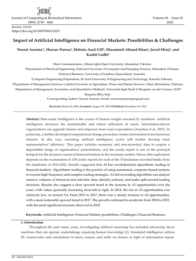 AI's Impact on Financial Markets: Insights | PDF | Artificial ...