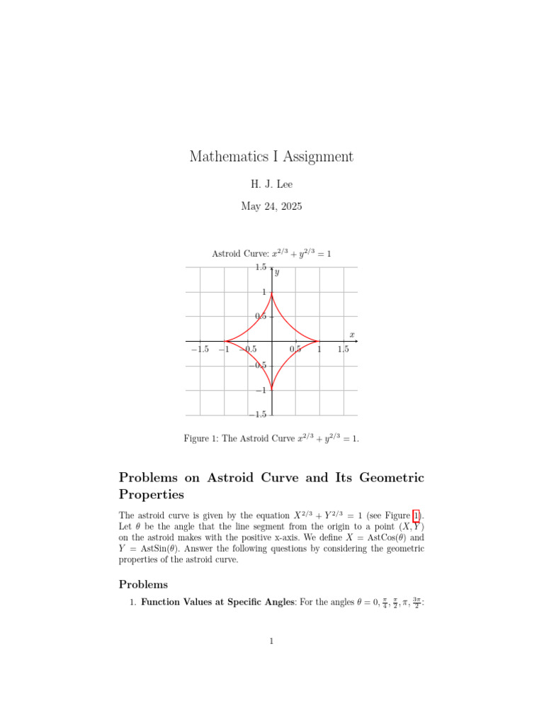 Astroid Curve and Its Properties | PDF | Function (Mathematics) | Angle