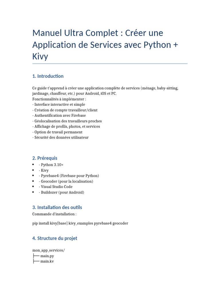 Créer une App de Services avec Kivy | PDF | Python (Langage de ...