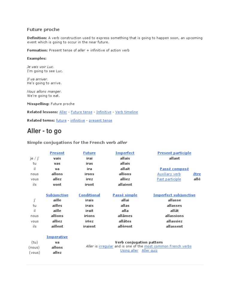 Future Proche | PDF | Language Arts & Discipline | Foreign Language Studies