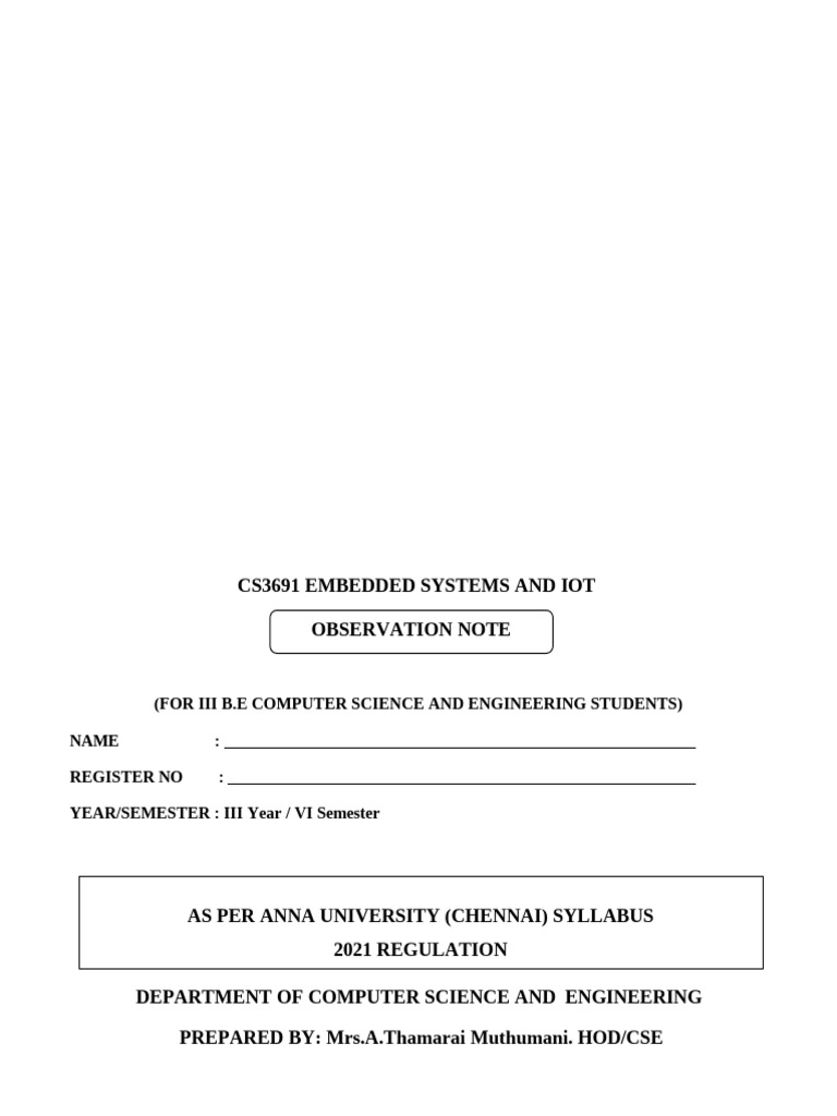Embedded Systems & IoT Lab Guide | PDF | Arduino | Microcontroller