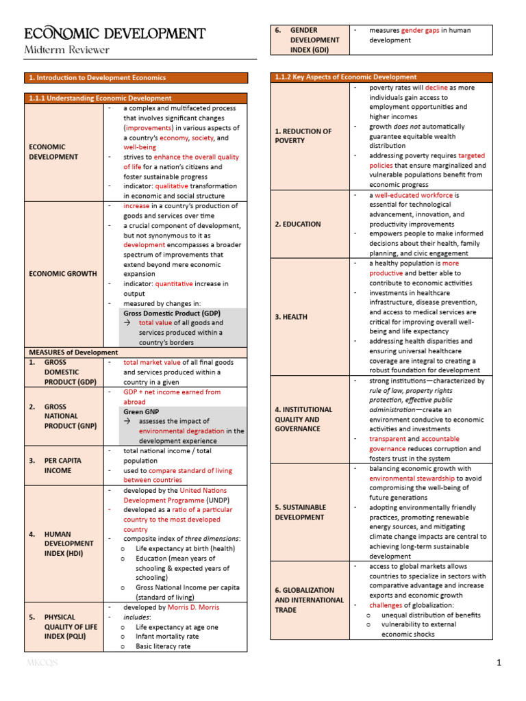 Economic Development Midterm Review Guide | PDF | Entrepreneurship ...