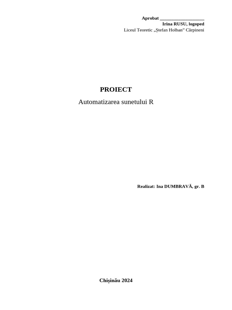 Automatizarea Sunetul R | PDF