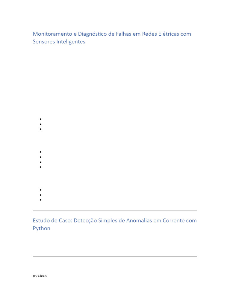 Monitoramento de Falhas em Redes Elétricas | PDF | Corrente elétrica ...