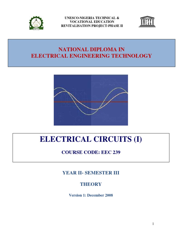 Electrical Circuits Course EEC 239 | PDF | Series And Parallel Circuits ...