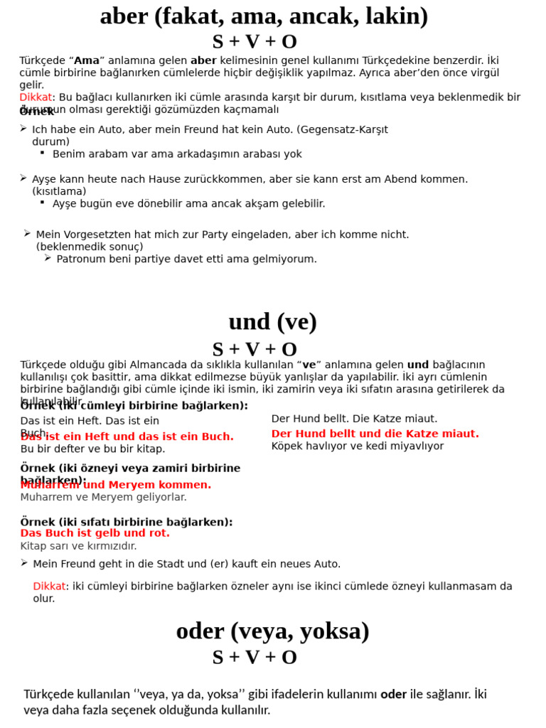 01 - Konjunktionen Aber, Oder, Und | PDF