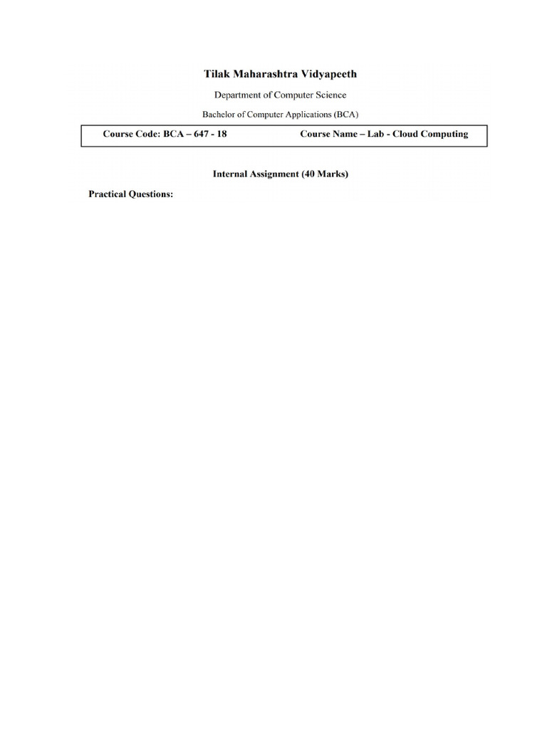 CC Practical Assignment | PDF