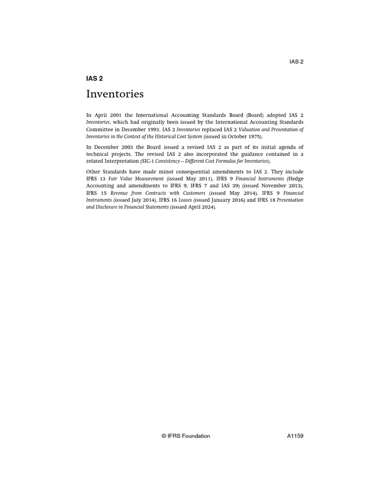 Ias 2 Inventories | PDF | Fair Value | International Financial ...