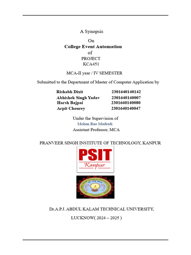 College Event Automation Project Overview | PDF | Online Shopping ...