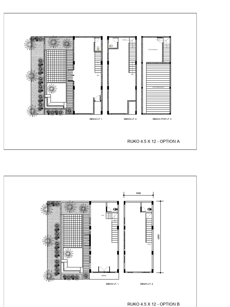 Opsi Layout Ruko 4.5 X 12 | PDF