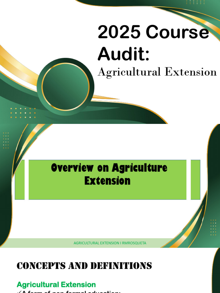 Agricultural Extension Concepts Overview | PDF | Knowledge | Learning