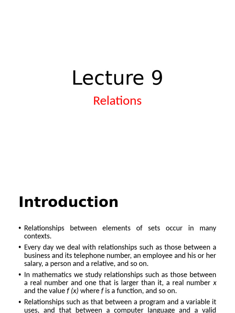 Lec 9 | PDF | Set (Mathematics) | Function (Mathematics)