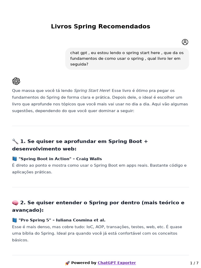 Livros Recomendados para Spring | PDF | Informática | Engenharia de ...