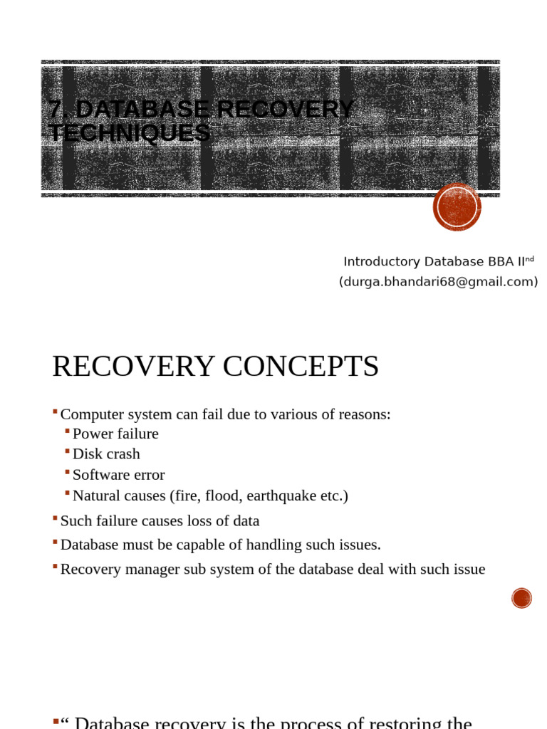 Database Recovery Techniques Explained | PDF | Databases | Database ...