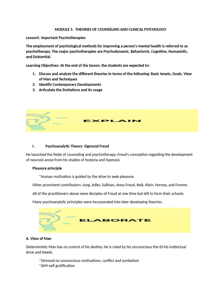 Student Notes MODULE 5. Psychoanalytic | PDF | Psychoanalysis ...