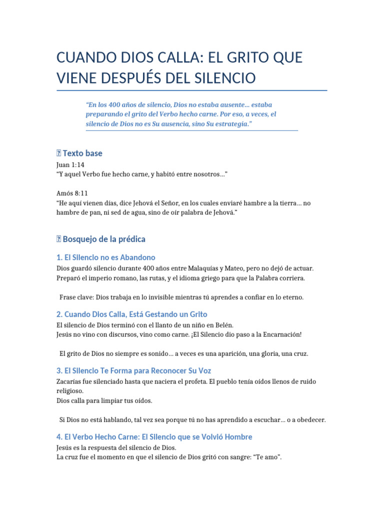 El Silencio de Dios: Reflexiones y Estrategias | PDF | Jesús | Dios