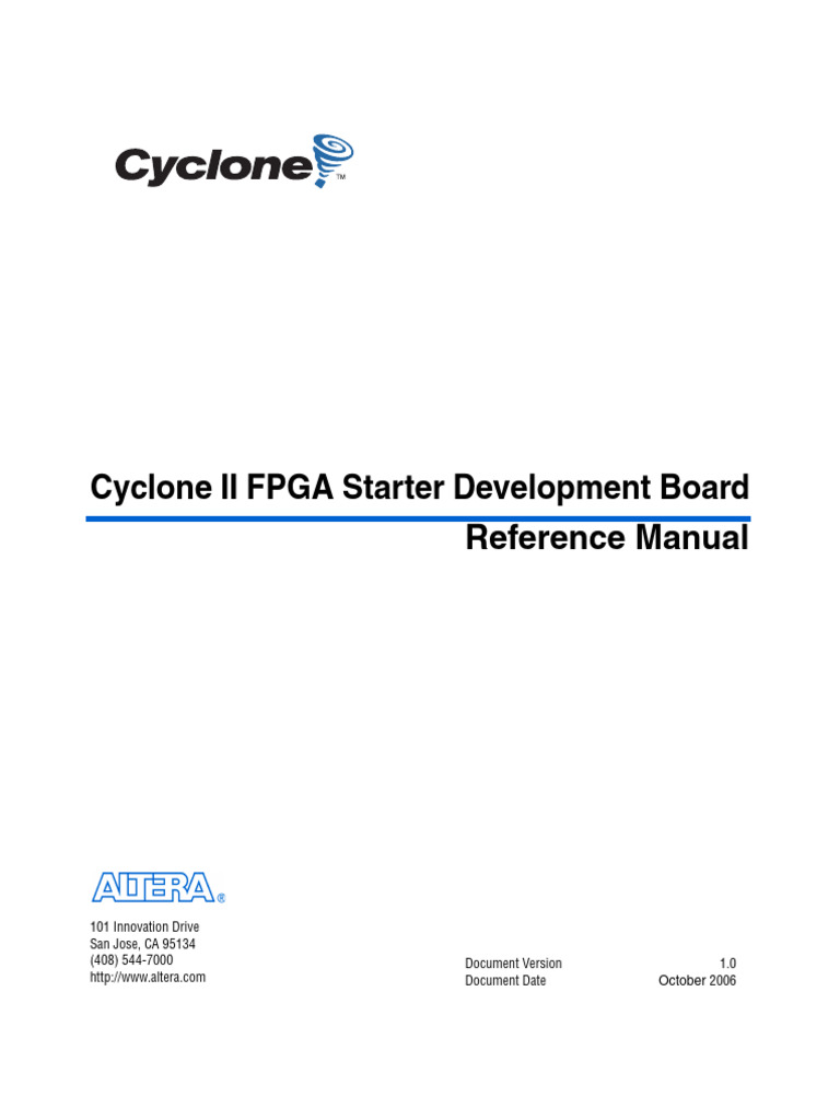 Cyclone II FPGA Starter Board Manual | PDF | Field Programmable Gate ...