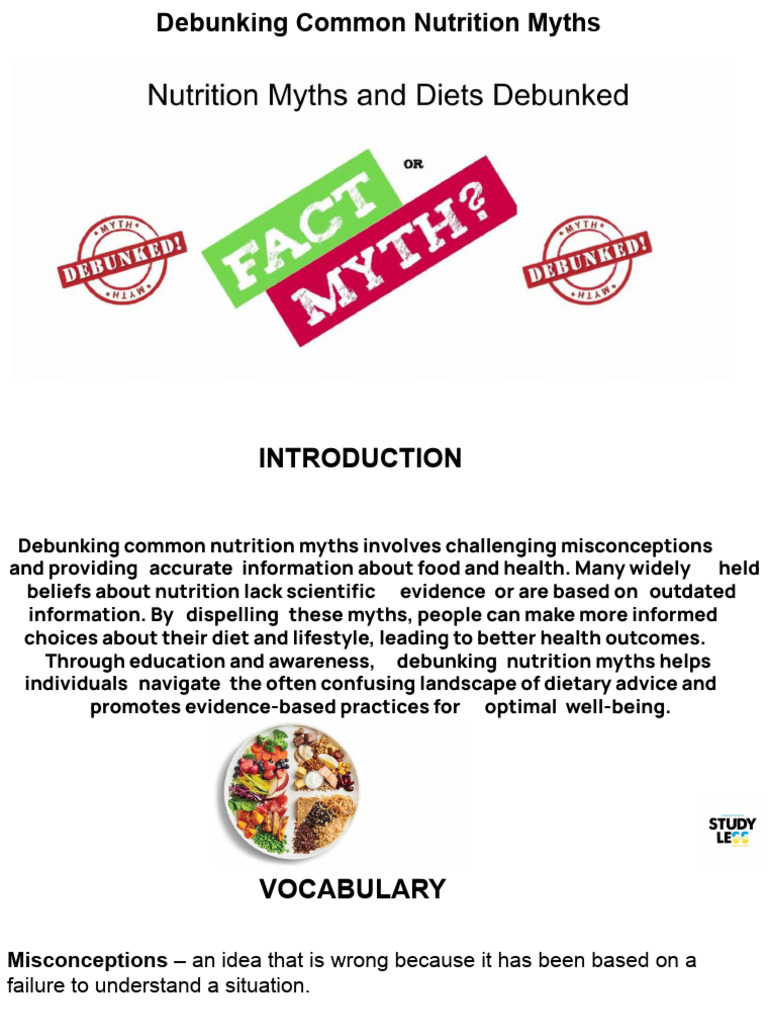 Debunking Common Nutrition Myths | PDF | Diet (Nutrition) | Diet ...