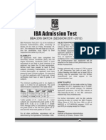 BBA Admission Circulation 20011-12