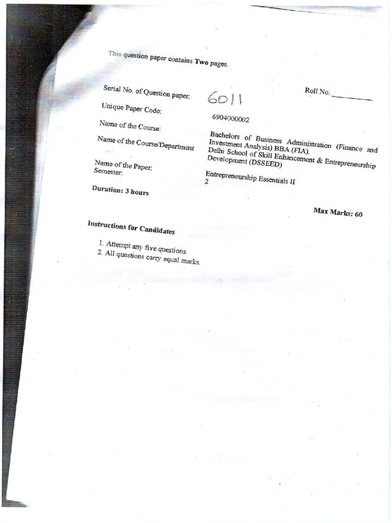 EE 2 Question Paper 2024 | PDF