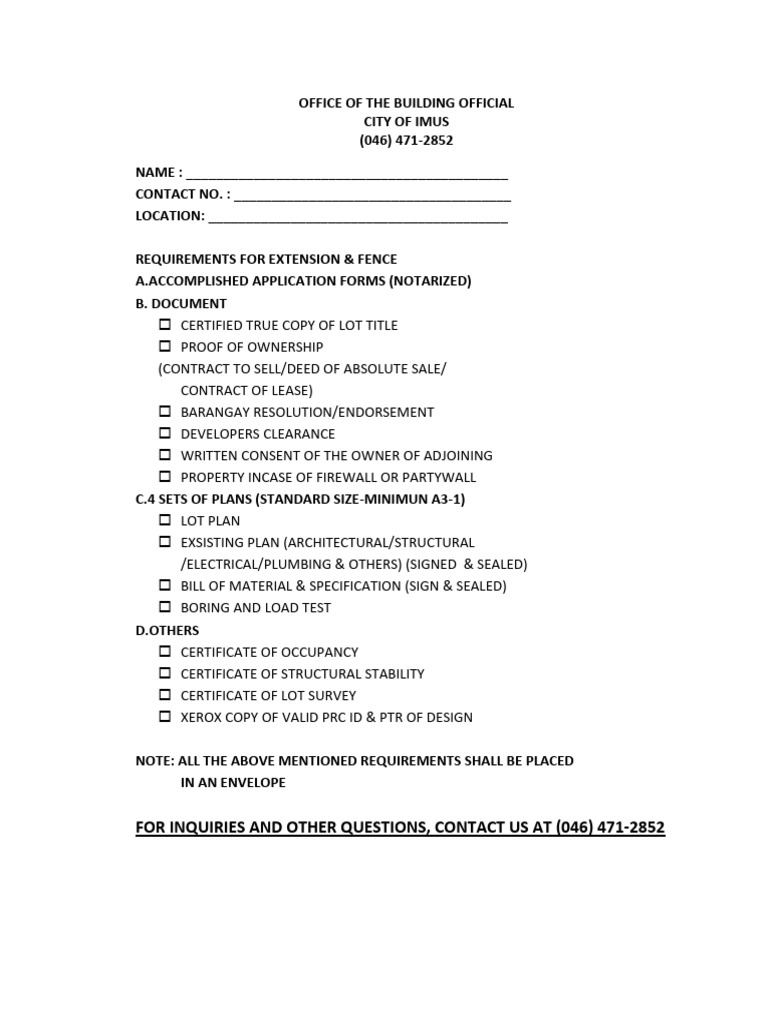 Extension Permit Requirements Guide | PDF