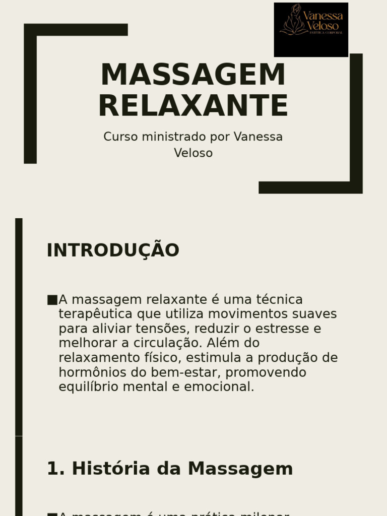 Curso de Massagem Relaxante com Vanessa | PDF | Massagem